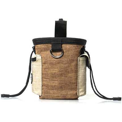 Outdoor Pet Training Bag Dog Training Pockets Pet Snack Storage Bag Pockets, Brown Waist Bag, Brown Waist Bag+Folding Bowl - DealBuddy