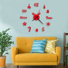Acrylic 3D Wall Clock DIY Living Room Bedroom Wall Background Decoration