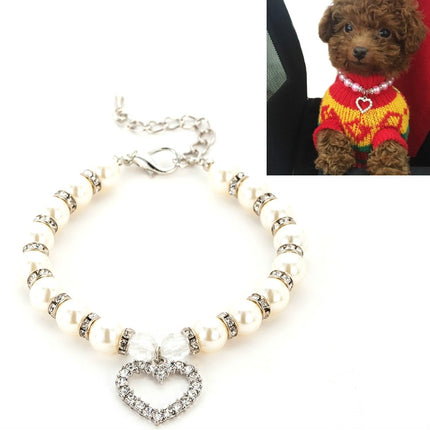 Pet Supplies Pearl Necklace Pet Collars Cat and Dog Accessories, S, M, L - DealBuddy