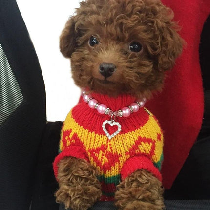 Pet Supplies Pearl Necklace Pet Collars Cat and Dog Accessories, S, M, L - DealBuddy