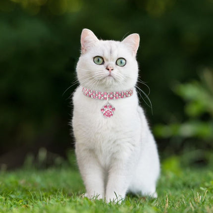 Pet Collar Diamond Elastic Cat And Dog Necklace Jewelry, S, M, L - DealBuddy