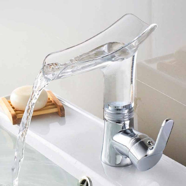 Bathroom Hot Cold Water Faucet Wine Glass Waterfall Faucet, Transparent, Blue, Purple, Brown &Yellow - DealBuddy