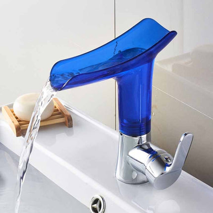 Bathroom Hot Cold Water Faucet Wine Glass Waterfall Faucet, Transparent, Blue, Purple, Brown &Yellow - DealBuddy