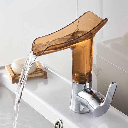 Bathroom Hot Cold Water Faucet Wine Glass Waterfall Faucet, Transparent, Blue, Purple, Brown &Yellow - DealBuddy