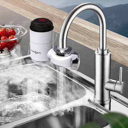 Zoosen Electric Hot Water Faucet Connection Type Instant Hot Water Faucet CN Plug, Style:White + Leak Protection, White, With shower Head Connector, White + Leak Protection - DealBuddy