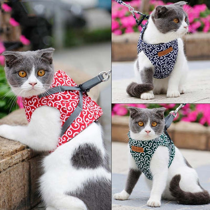 DogLemi Pet Cat Traction Rope Chest Harness Vest Type Traction Suit Cat Walking Rope, XS, S - DealBuddy