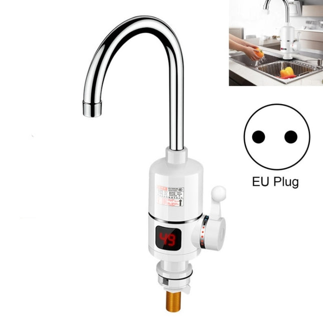 Kitchen Instant Electric Hot Water Faucet EU Plug, Digital Display Big Elbow - DealBuddy