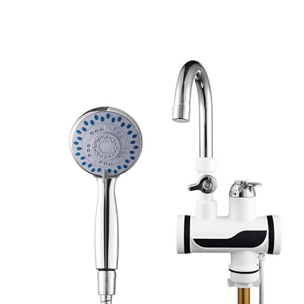 Dynamic Digital Display Instant Heating Electric Hot Water Faucet Kitchen&Domestic Hot&Cold Water Heater EU Plug, With Shower Head, Large Elbow, Universal Tube - DealBuddy
