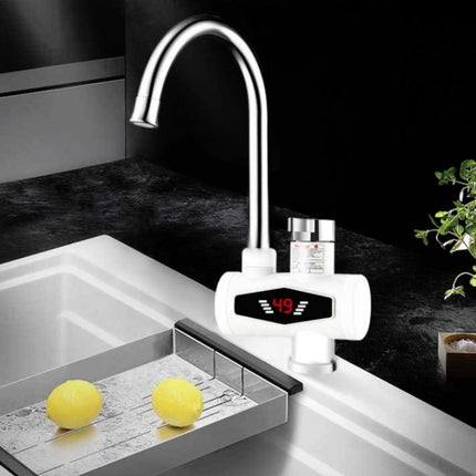 Dynamic Digital Display Instant Heating Electric Hot Water Faucet Kitchen&Domestic Hot&Cold Water Heater EU Plug, With Shower Head, Large Elbow, Universal Tube - DealBuddy