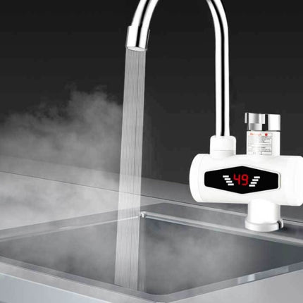 Dynamic Digital Display Instant Heating Electric Hot Water Faucet Kitchen&Domestic Hot&Cold Water Heater EU Plug, With Shower Head, Large Elbow, Universal Tube - DealBuddy