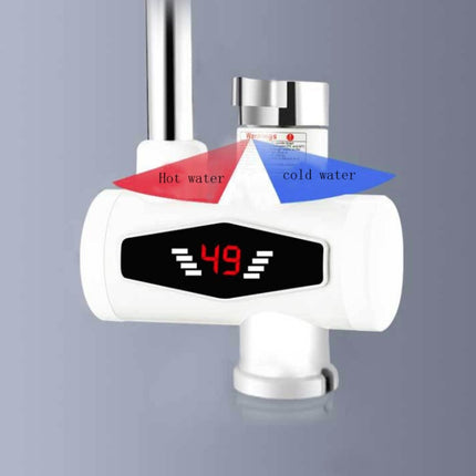 Dynamic Digital Display Instant Heating Electric Hot Water Faucet Kitchen&Domestic Hot&Cold Water Heater EU Plug, With Shower Head, Large Elbow, Universal Tube - DealBuddy