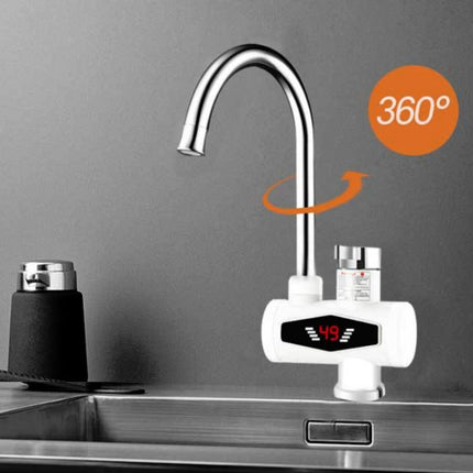 Dynamic Digital Display Instant Heating Electric Hot Water Faucet Kitchen&Domestic Hot&Cold Water Heater EU Plug, With Shower Head, Large Elbow, Universal Tube - DealBuddy