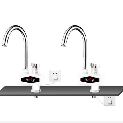 Dynamic Digital Display Instant Heating Electric Hot Water Faucet Kitchen&Domestic Hot&Cold Water Heater EU Plug, With Shower Head, Large Elbow, Universal Tube - DealBuddy