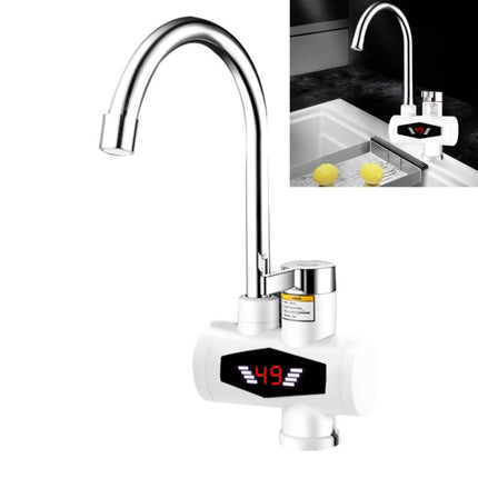 Dynamic Digital Display Instant Heating Electric Hot Water Faucet Kitchen&Domestic Hot&Cold Water Heater EU Plug, With Shower Head, Large Elbow, Universal Tube - DealBuddy