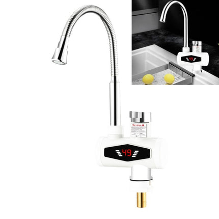 Dynamic Digital Display Instant Heating Electric Hot Water Faucet Kitchen&Domestic Hot&Cold Water Heater EU Plug, With Shower Head, Large Elbow, Universal Tube - DealBuddy