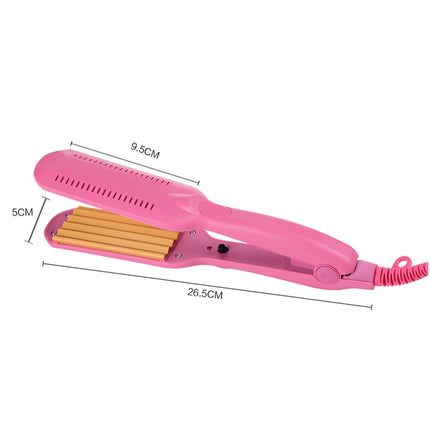 220V Professional Ceramic Corrugated Curling Iron, Blue, Pink, Red, Rose red, White - DealBuddy