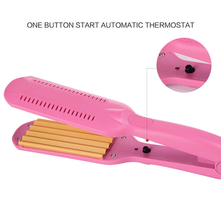 220V Professional Ceramic Corrugated Curling Iron, Blue, Pink, Red, Rose red, White - DealBuddy