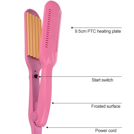 220V Professional Ceramic Corrugated Curling Iron, Blue, Pink, Red, Rose red, White - DealBuddy
