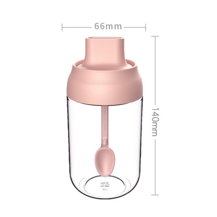 3 PCS Macaron Ribbon Moisture-Proof Lid Spoon One Seasoning Jar Glass Seasoning Bottle with Label