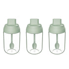 3 PCS Macaron Ribbon Moisture-Proof Lid Spoon One Seasoning Jar Glass Seasoning Bottle with Label