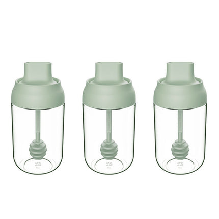 3 PCS Macaron Ribbon Moisture-Proof Lid Spoon One Seasoning Jar Glass Seasoning Bottle with Label, Seasoning Bottle, Honey Bottle, Brush Oil Bottle - DealBuddy