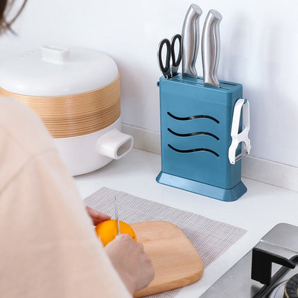 Kitchen Multifunctional Three-Hole Invisible Knife Holder Hollow Drain Kitchenware Storage Rack - DealBuddy