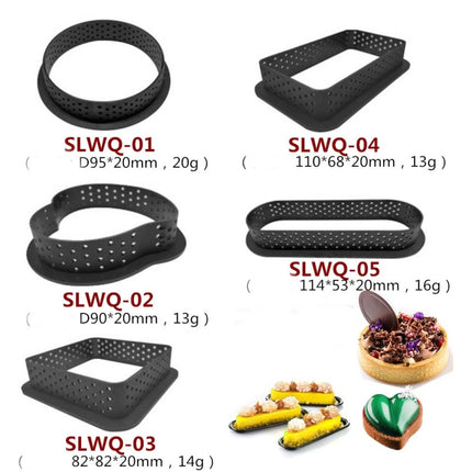 5 PCS Mousse Cake Ring Cheese Tower Ring Mousse Ring Baking Tool, Round, Love, Square, Rectangle, Oval - DealBuddy