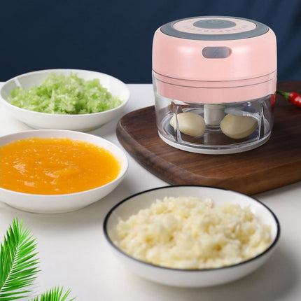 Electrical USB Rechargeable Garlic Mixing Masher Complementary Food Masher Stainless Steel Crushing Garlic Peeling Device Wireless Mini Garlic Cutter - DealBuddy