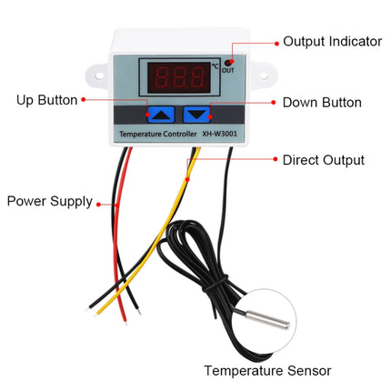 XH-W3001 Digital LED Temperature Controller Arduino Cooling Heating Switch Thermostat NTC Sensor - DealBuddy