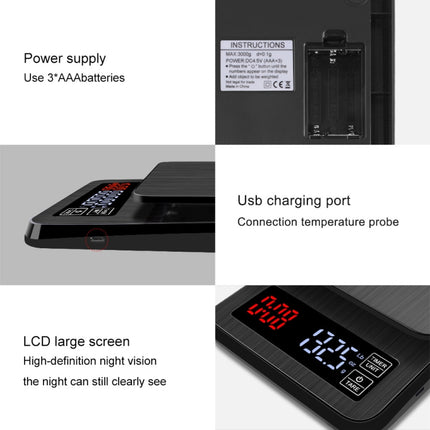 Household Hand-Pushed Coffee Scale USB-Powered Smart Kitchen Scale With Timing