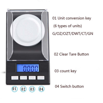 High-Precision Portable Jewelry Scale  Mini Electronic Scale Precision Carat Electronic Scale, 10g/0.001g, 20g/0.001g, 50g/0.001g - DealBuddy