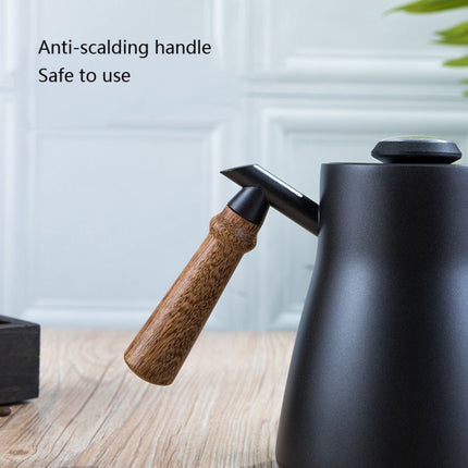 304 Stainless Steel Coffee Hand Pot Wooden Handle Coffee Pot Teflon Long-Mouth Slender Pot