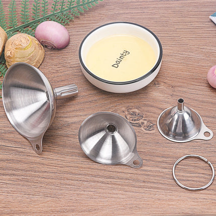3 in 1 Stainless Steel Funnel Mini Funnel Oil Leaking Wine Leaking Integrated Liquid Dispenser Set