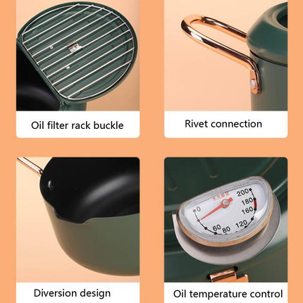 Fryer Pot Household Non-Stick Pan Temperature Control Mini Frying Pot, 20cm - DealBuddy