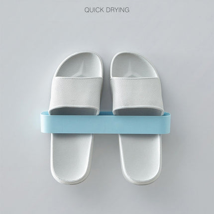 Seamless Paste Storage Rack Wall Paste Shoe Rack Bathroom Wall-Mounted Slippers Shelf Household Color Random Delivery