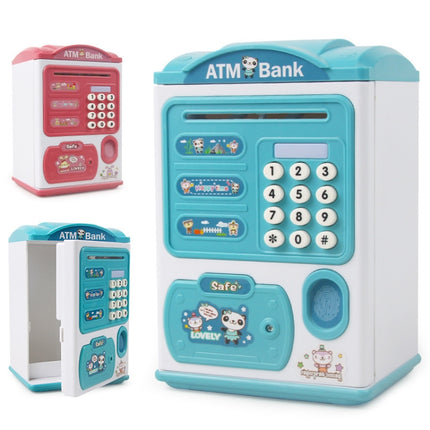 Simulation Password Fingerprint Sensor Unlocking Money Box Automatic Roll Money Safe ATM Piggy Bank