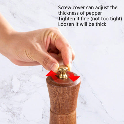 Wood Pepper Grinder Kitchen Household Manual Solid Pepper Powder Black Pepper Mill Grinder Bottle Seasoning Jar, Style 3, 5 inch, Style 3, 8 inch - DealBuddy