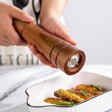 Wood Pepper Grinder Kitchen Household Manual Solid Pepper Powder Black Pepper Mill Grinder Bottle Seasoning Jar, Style 3, 5 inch, Style 3, 8 inch - DealBuddy
