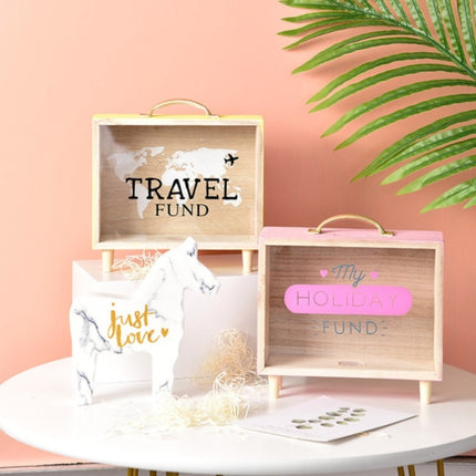 Wooden Piggy Bank Large Capacity Children Savings Box Creative Desktop Accessories