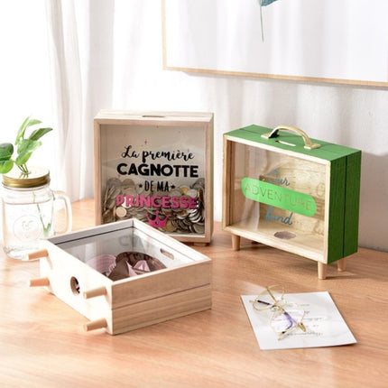 Wooden Piggy Bank Large Capacity Children Savings Box Creative Desktop Accessories