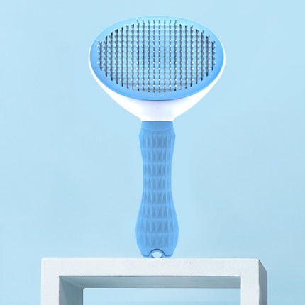 Stainless Steel Needle Automatic Cleaning Pet Hair Removal Dog Brush Pet Comb, Blue Thick Needle, Blue Fine Needle, Pink Thick Needle, Pink Fine Needle, Gray Thick Needle, Gray Fine Needle - DealBuddy