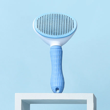 Stainless Steel Needle Automatic Cleaning Pet Hair Removal Dog Brush Pet Comb, Blue Thick Needle, Blue Fine Needle, Pink Thick Needle, Pink Fine Needle, Gray Thick Needle, Gray Fine Needle - DealBuddy