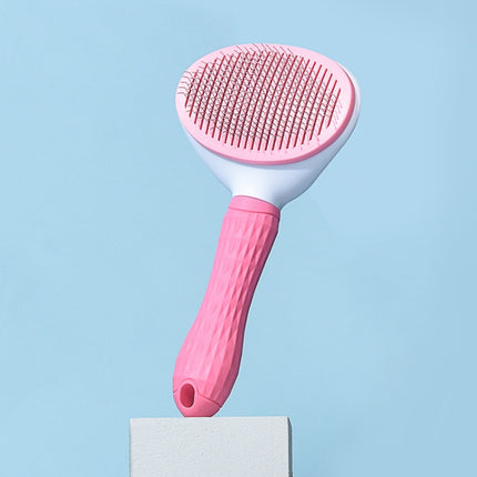 Stainless Steel Needle Automatic Cleaning Pet Hair Removal Dog Brush Pet Comb, Blue Thick Needle, Blue Fine Needle, Pink Thick Needle, Pink Fine Needle, Gray Thick Needle, Gray Fine Needle - DealBuddy