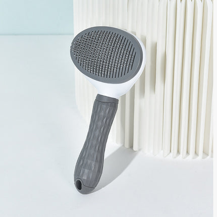 Stainless Steel Needle Automatic Cleaning Pet Hair Removal Dog Brush Pet Comb, Blue Thick Needle, Blue Fine Needle, Pink Thick Needle, Pink Fine Needle, Gray Thick Needle, Gray Fine Needle - DealBuddy