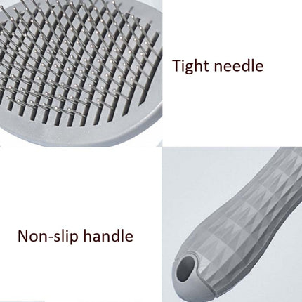 Stainless Steel Needle Automatic Cleaning Pet Hair Removal Dog Brush Pet Comb, Blue Thick Needle, Blue Fine Needle, Pink Thick Needle, Pink Fine Needle, Gray Thick Needle, Gray Fine Needle - DealBuddy