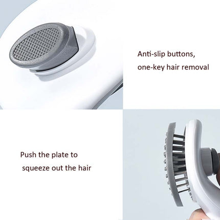Stainless Steel Needle Automatic Cleaning Pet Hair Removal Dog Brush Pet Comb, Blue Thick Needle, Blue Fine Needle, Pink Thick Needle, Pink Fine Needle, Gray Thick Needle, Gray Fine Needle - DealBuddy