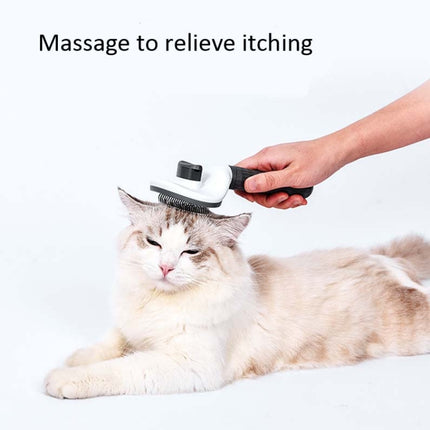 Stainless Steel Needle Automatic Cleaning Pet Hair Removal Dog Brush Pet Comb, Blue Thick Needle, Blue Fine Needle, Pink Thick Needle, Pink Fine Needle, Gray Thick Needle, Gray Fine Needle - DealBuddy