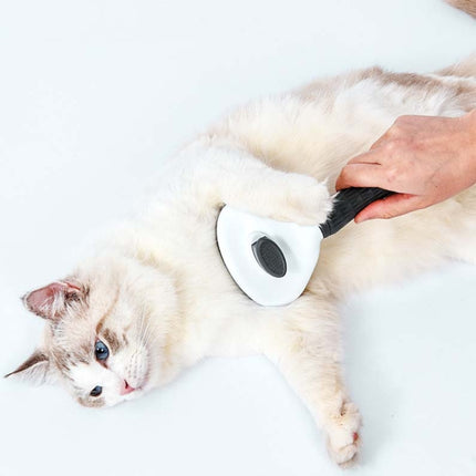 Stainless Steel Needle Automatic Cleaning Pet Hair Removal Dog Brush Pet Comb, Blue Thick Needle, Blue Fine Needle, Pink Thick Needle, Pink Fine Needle, Gray Thick Needle, Gray Fine Needle - DealBuddy