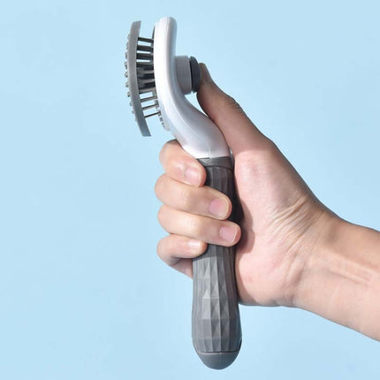 Stainless Steel Needle Automatic Cleaning Pet Hair Removal Dog Brush Pet Comb, Blue Thick Needle, Blue Fine Needle, Pink Thick Needle, Pink Fine Needle, Gray Thick Needle, Gray Fine Needle - DealBuddy