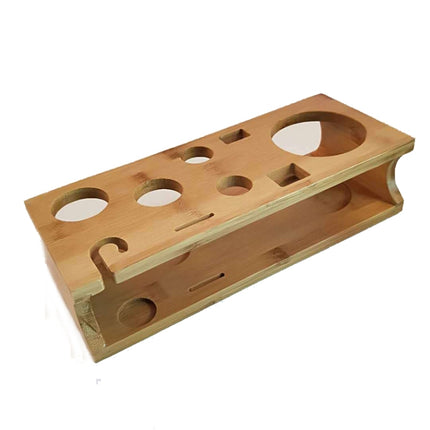 10 in 1 Stainless Steel Shaker Bamboo Stand Set Oblique Mouth Bar Cocktail Bartending Tool